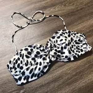 Victorias Secret 36D White/Black Halter Bikini Top